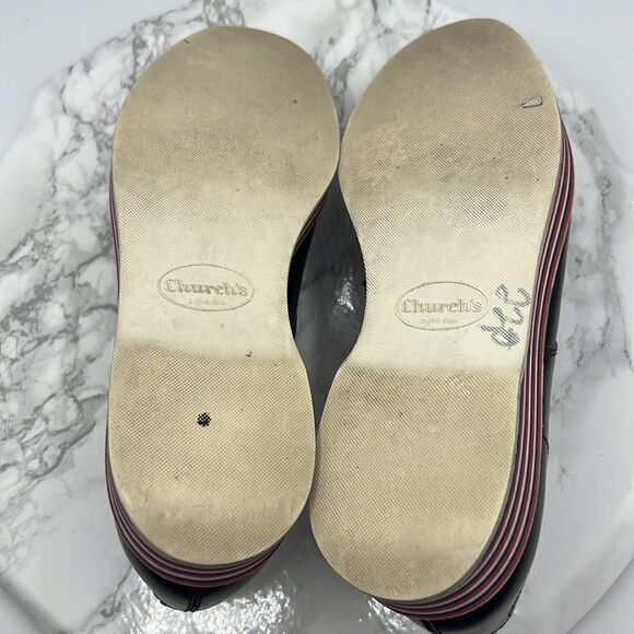 CHURCH’S ENGLISH SHOES Black Impreza Lace Up Platform Derby-38/7.5 - Picture 10 of 10